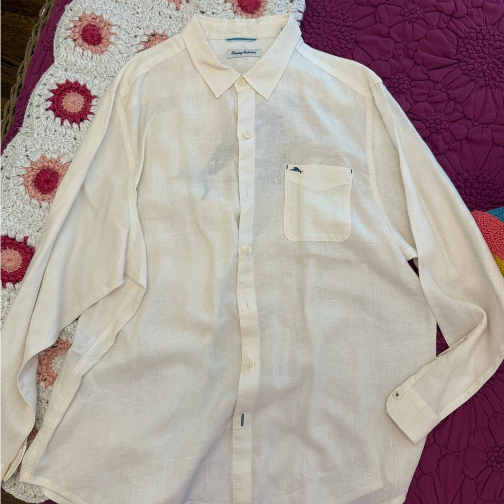 Tommy Bahama Men's Off-White Button Down Shirt